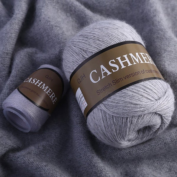 Fil à tricoter/crochet en cachemire - 50 grammes + 20 grammes - Anti-boulochage, super doux, chaleur agréable | Célèbre cachemire mongol | Livraison gratuite