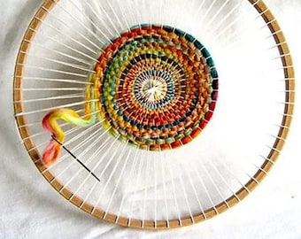 Round Weaving Loom Kit | Circular Loom | Hoop, Frame Weave | Tapestry Kit | Woven Wall Art | Wooden Hoop| Hand-Woven DIY Kit | Free Shipping