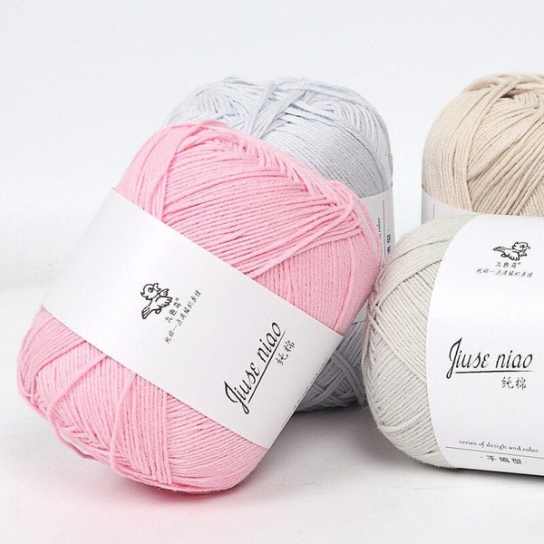 100% Cotton Yarn For Baby Clothes and Doll Making | Very Soft, Gentle On Skin, Anti-Pilling |Cotton Candy, Pastel Colors Yarn| Free Shipping