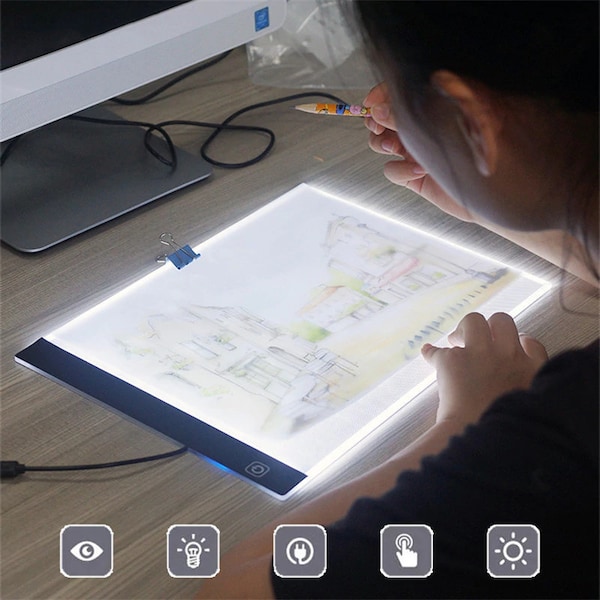 A3/A4/A5 LED Tracing Pad | Copy, Drawing Pad| Stepless Dimming, Ultra Thin, Light Artist Drawing Board | Diamond Painting | Free Shipping