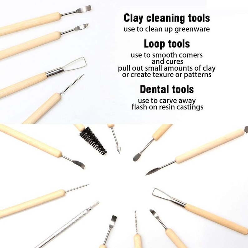 61 Pcs Pottery Sculpting & Carving Tools Clay Pottery Etsy