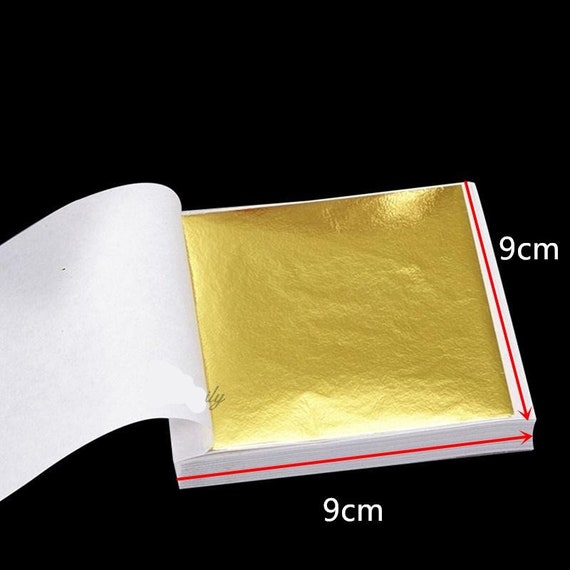 100 pcs Edible Gold Leaf Sheets For Coffee / Meat / Birthday Cake /  Decorating