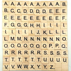 100 Pcs Scrabble Tiles / DIY Craft Wooden Tiles / Letter Tiles / Alphabets Tiles / Numbers Tiles / Scrabble Letters, Numbers / Envío Gratis