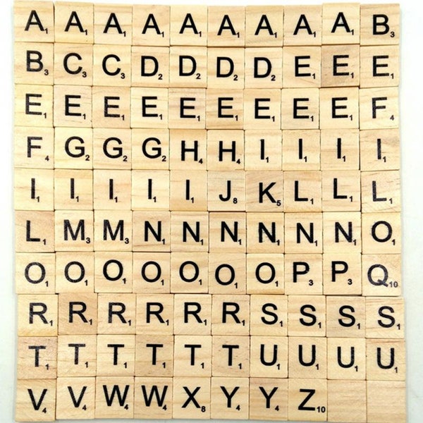 100 Pcs Wooden Scrabble Tiles: DIY Craft Letters & Numbers