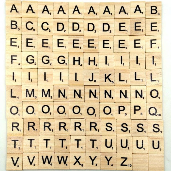 100 Pcs Scrabble Tiles |DIY Craft Wooden Tiles| Letter Tiles| Alphabets Tiles| Numbers Tiles|Scrabble Letters, Numbers| Free Shipping