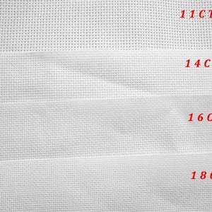 White Aida Cloth: 100% Cotton Cross Stitch Fabric, Evenweave Canvas image 2