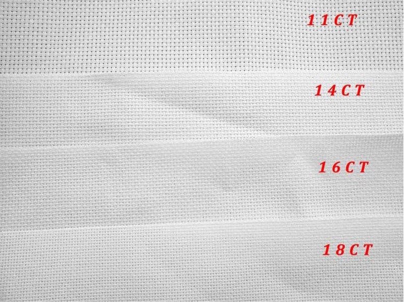 White Aida Cloth: 100% Cotton Cross Stitch Fabric, Evenweave Canvas image 2