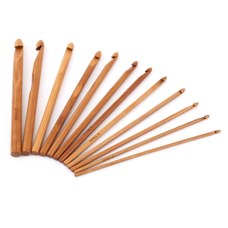 Bamboo Crochet Hooks and Knitting Needles Set of 20 Pcs With - Etsy