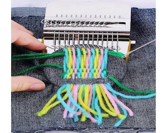 Speedweve Style Darning Loom: DIY Mending Kit with Crochet Hook