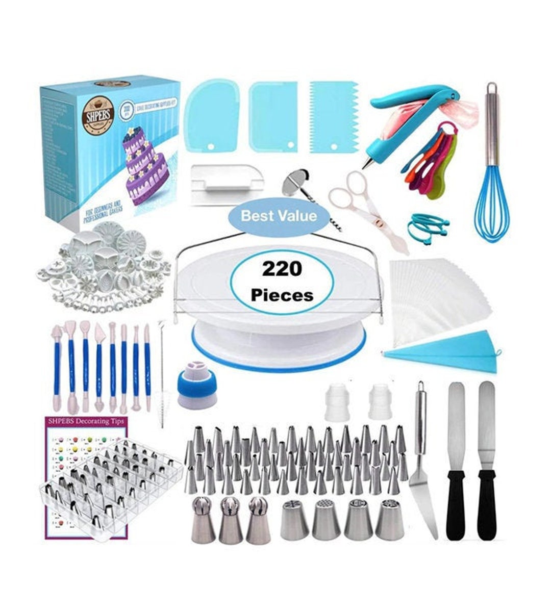124 Pieces Cake Decorating Supplies Kit for Beginners 