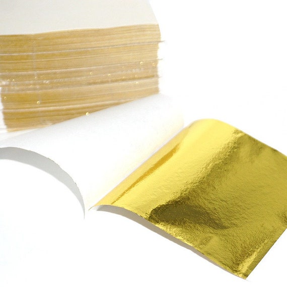100 Gold Leaf Sheets, Gold Leaf Foils, K Gold Foil Sheets,gilding