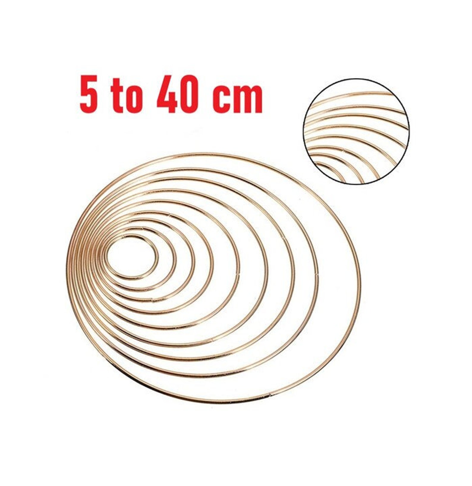 Gold Metal Wreath Hoops 5 to 40 CM Smooth & Rust Resistant Etsy