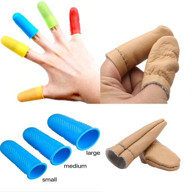  Fbshicung 7Pcs Curved Upholstery Repair Kit, 2Pair Needle  Felting Leather Finger Protectors Tools, Finger Guards for Hand Craft for  Leather Sewing Leathercraft Working