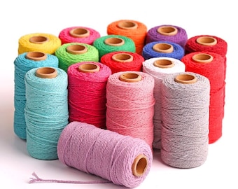 100 Meters Twisted Cotton Cord: 2-4mm Macrame Rope