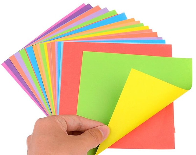 Two-Tone Origami Paper: 24pc Double Sided Square Folding (15x15 cm)