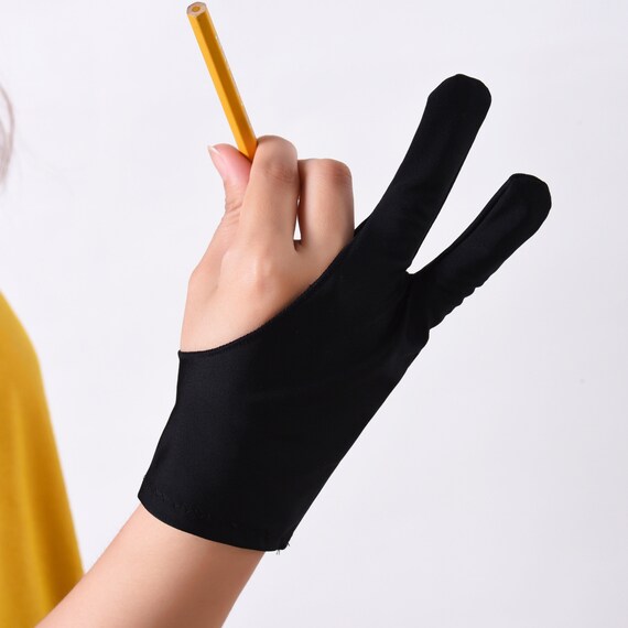 Classic Black Artist Glove Drawing, Graphics Designing 2-finger  Anti-fouling Glove Fits Right and Left Hand Unisex Free Shipping 