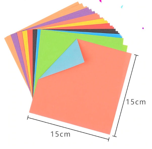 carta per origami 15x15 fantasia double face, bicolore, 50 colori 100 fogli  di carta colorata per fai da te, carta colorata quadrata, carta pieghevole  double face set da 80 g/m² per bambini 
