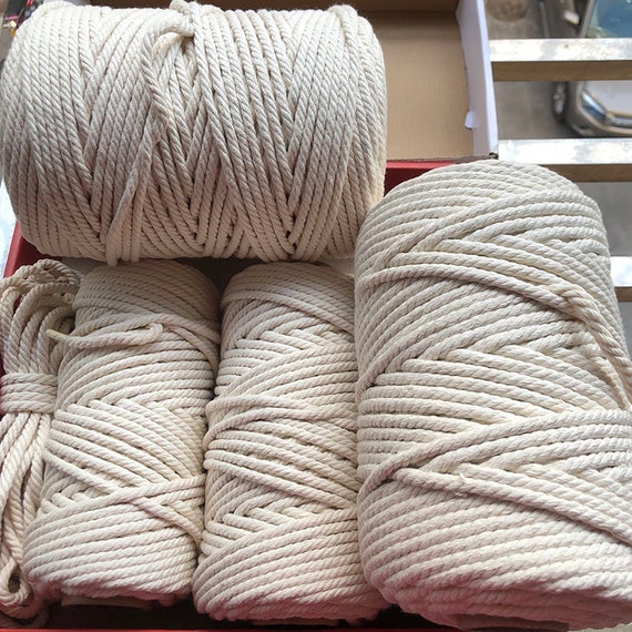Natural Cotton Macrame Cord: Single Strand Twine, Cream Off-White