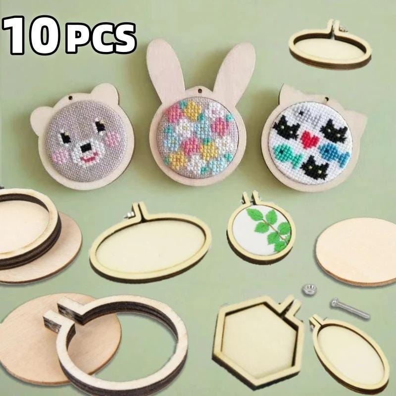 ミニ木製刺繍枠 - 様々な形 - DIYジュエリーキット - Etsy 日本