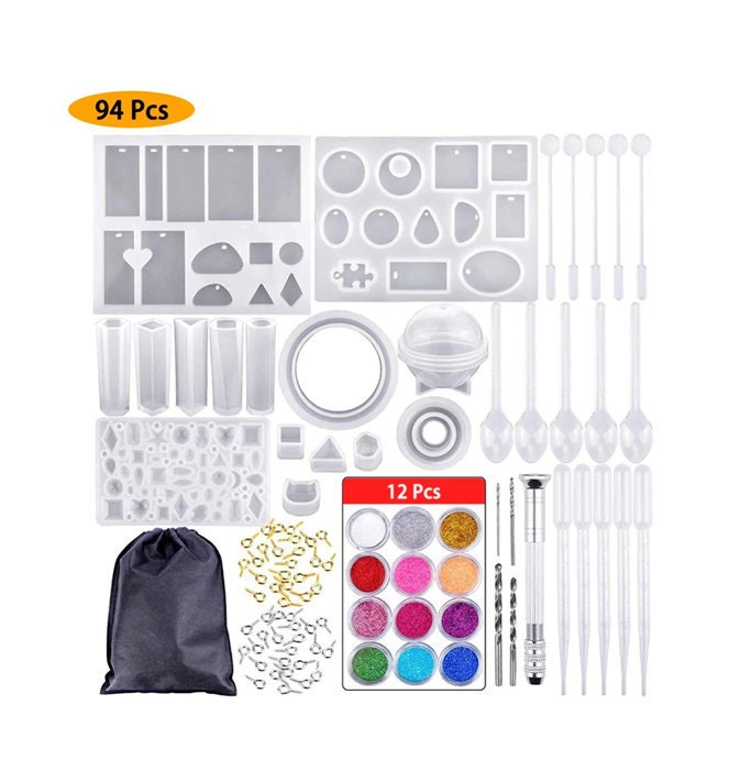 94 Pcs Epoxy Resin Silicone Molds for DIY Jewelry Making