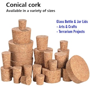 10 Pack Wooden Conical Cork Stoppers: Rustic Jar & Bottle Bungs