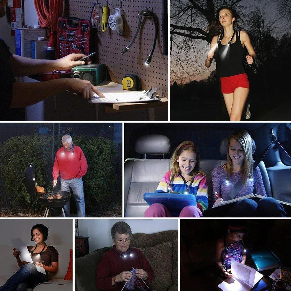 Niktule Luce Abbraccio a LED | Luce da Libro a LED per Lavoro a Maglia | Luce per lavori a Maglia all'Uncinetto a Mani libere, Lampada Portatile USB