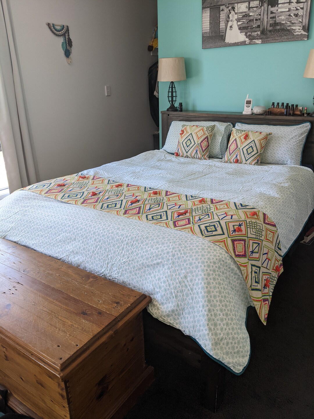 Bold Diamond Bed Runner Queen Bed Bed Linen Boho Bedding Etsy