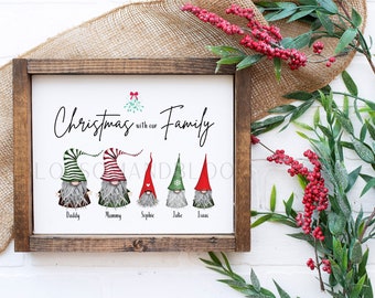 The Original Personalised Christmas Family Gonks Print
