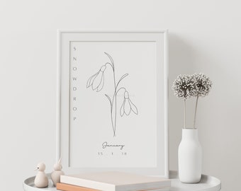 Personalised Birth Flower Print