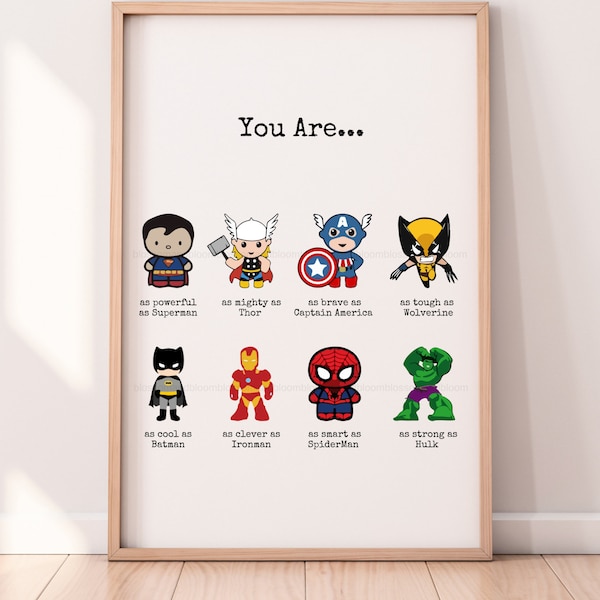 Superhero Nursery Print
