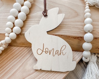 Easter Basket Tag, Personalized Easter Basket Name Tag, Custom Easter Tag, Bunny Easter Tag, Custom Wooden Tag, Personalized Name Tag