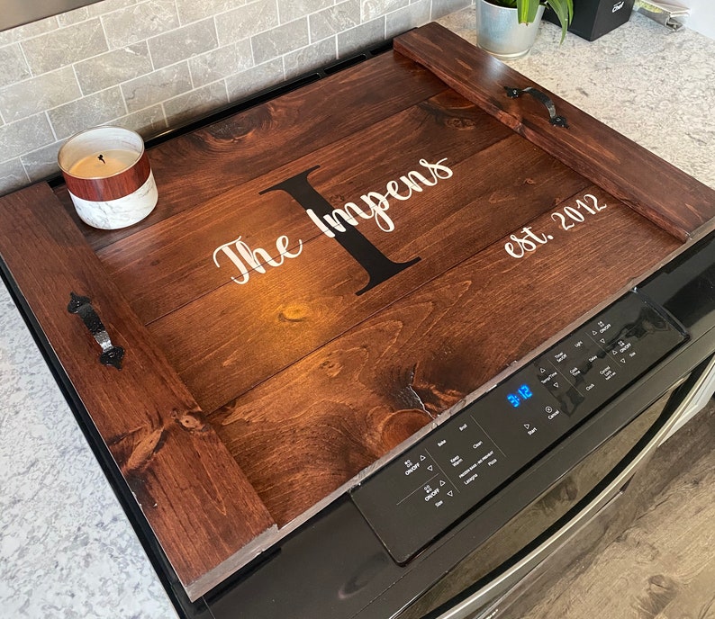 Wood Stove Cover Serving Tray Farmhouse Kitchen Decor Etsy