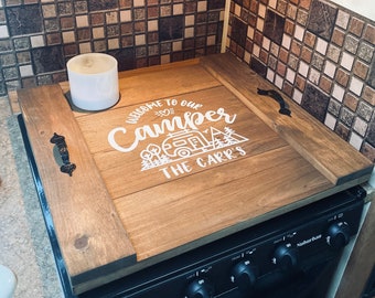 Camper Stove Cover, RV Stove Cover, Camper Noodle Board, RV Noodle Board, Custom Last Name Noodle Board, Camper Decor, RV Decor