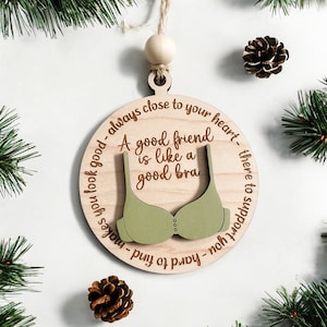 A Good Friend Ornament, Friendship Ornament, Wood Ornament, Engraved Ornament, Laser Cut Ornament, Christmas Ornament, Christmas Gift