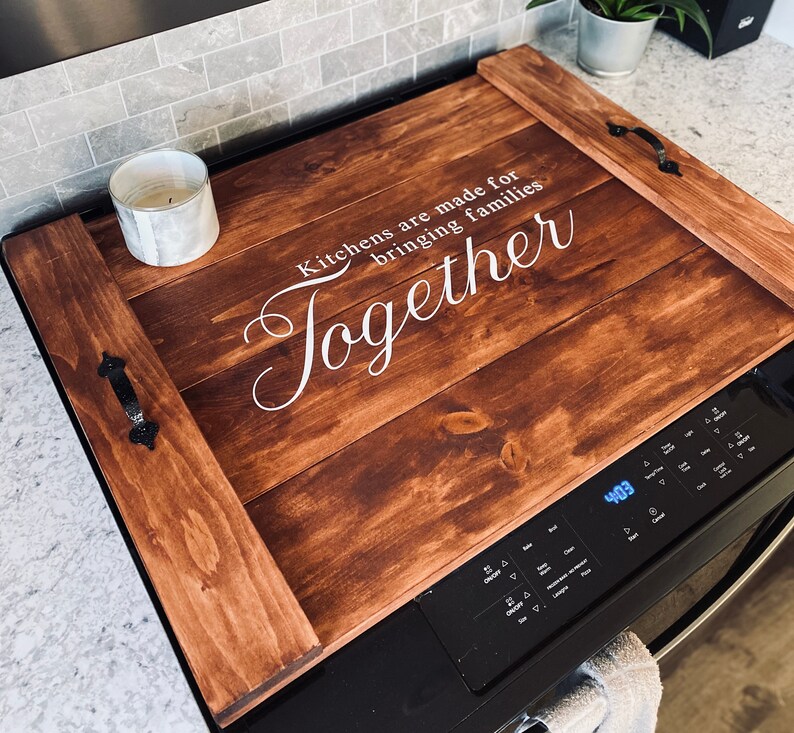 Wood Stove Cover Serving Tray Farmhouse Kitchen Decor Etsy