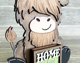 Highland Cow DIY Sign Kit, DIY Gift, DIY Kit, Highland Kit, Wood Sign Kit, Do It Yourself Wood Kit