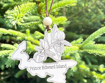 Prince Edward Island Ornament, Wood Ornament, Engraved Ornament, Laser Cut Ornament, Christmas Ornament, Christmas Gift, Provincial Ornament