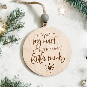 Teacher Wood Ornament, Teacher Gift, Wood Ornament, Engraved Ornament, Laser Cut Ornament, Christmas Ornament, Christmas Gift