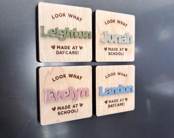 Look What I Made Magnet, Children’s Artwork Magnet, Personalized Refrigerator Magnet, Artwork Magnet, Name Magnet, Acrylic Fridge Magnet