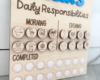 Personalized Responsibility Chart, Custom Chore Chart, Chore Chart for Kids, Responsibility Chart for Kids