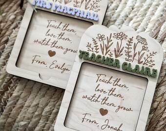 Teacher Note Holder | Teacher Gift | Customized Teacher Gift | Personalized Note Holder| Wooden Note Holder