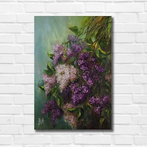 Flower oil painting on canvas, Lilac painting, Original painting, Lilac artwork, Original artwork, Still life painting, Apartment decor