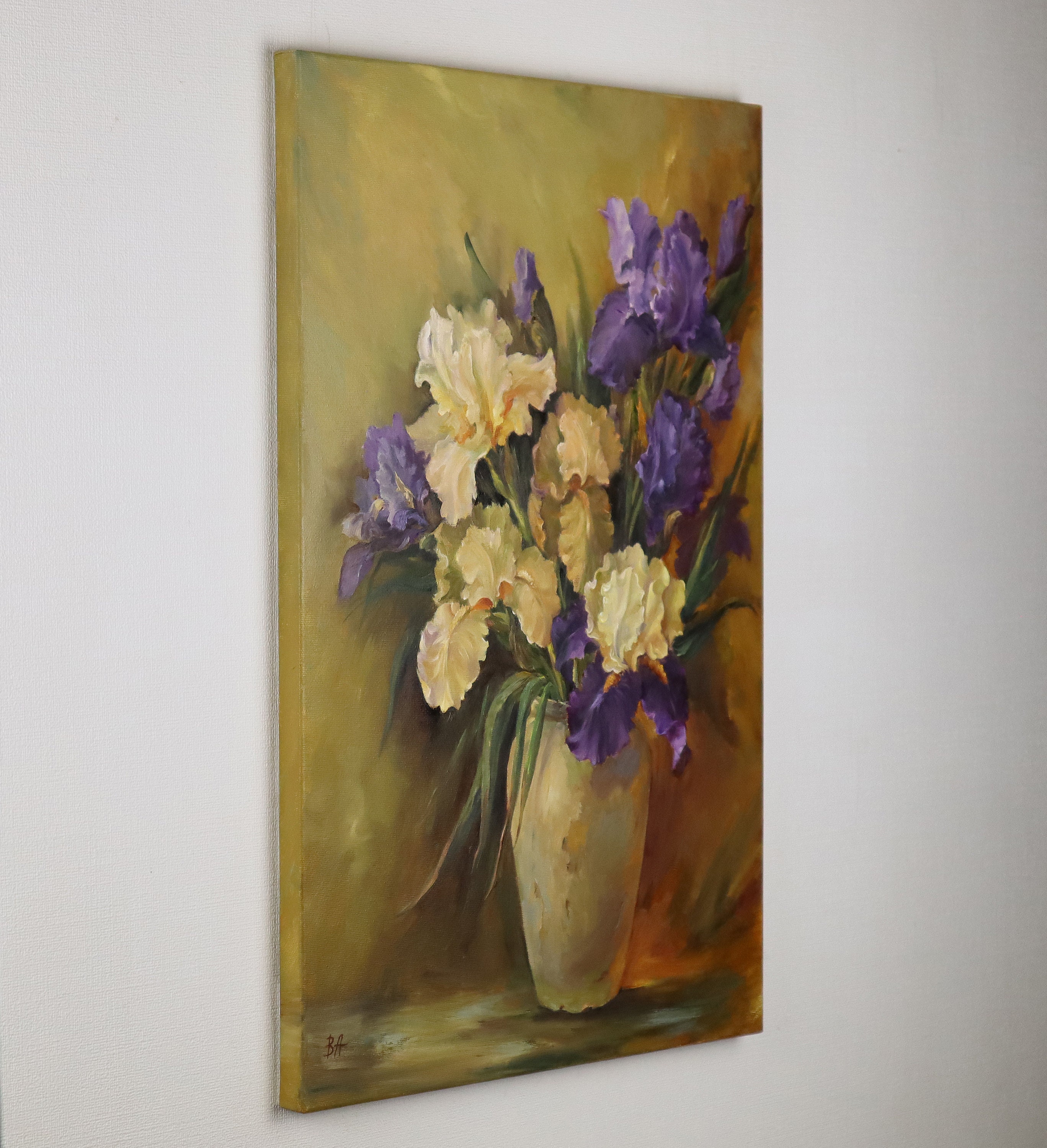 Original Irises Oil Painting on Canvas: Floral Still Life Art - Etsy