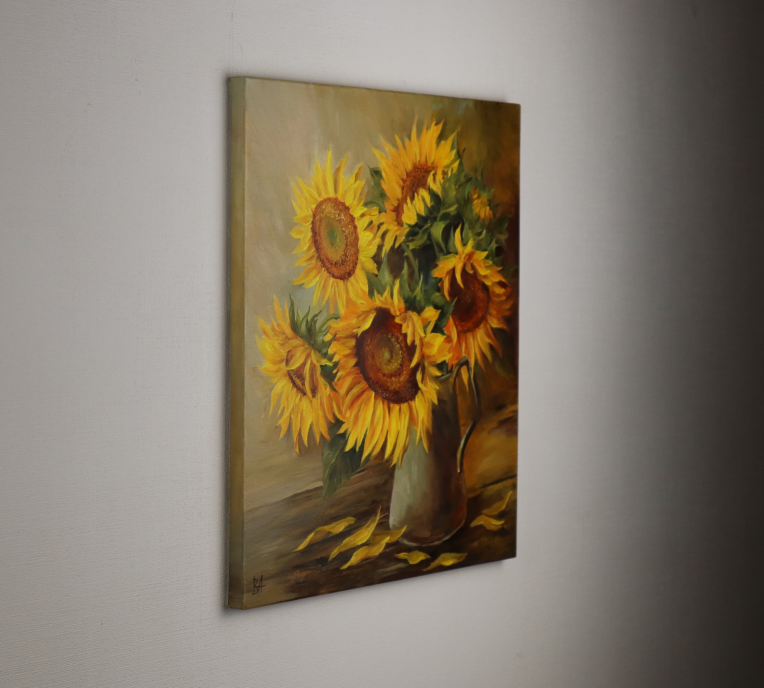 Sunflower Oil Painting Sunflower Decor Yellow Flowers Art - Etsy