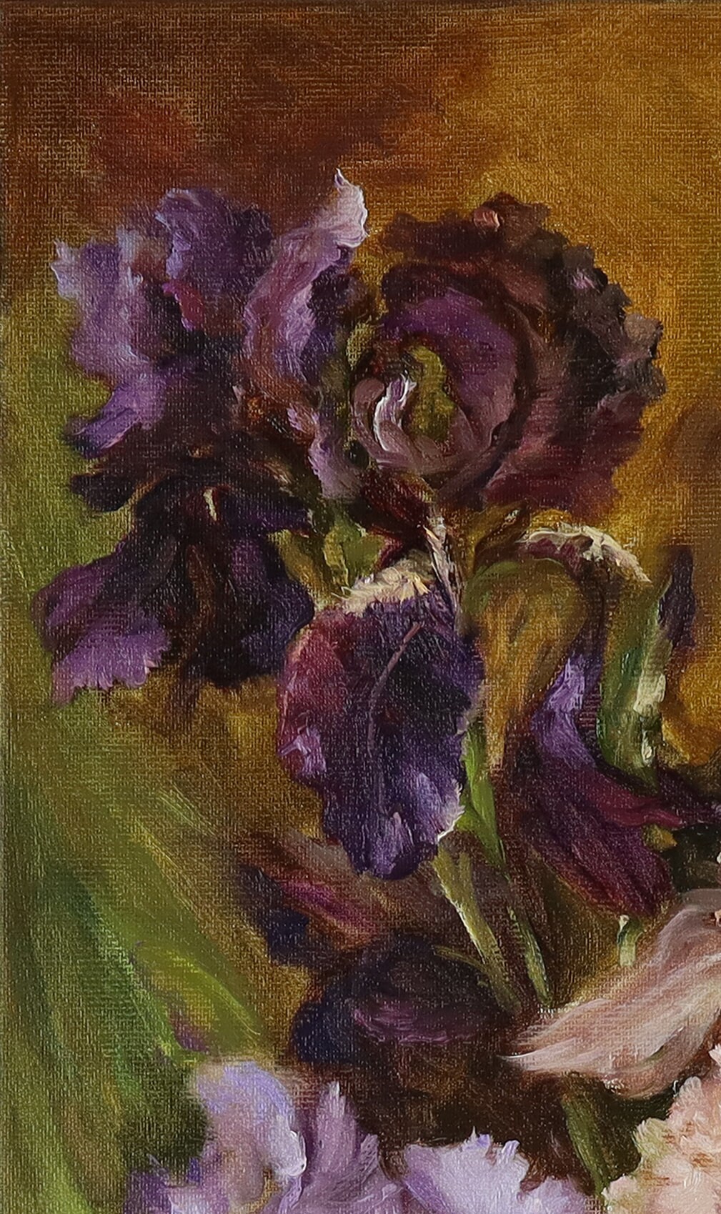 Original Irises Oil Painting on Canvas: Victorian Floral Still Life - Etsy