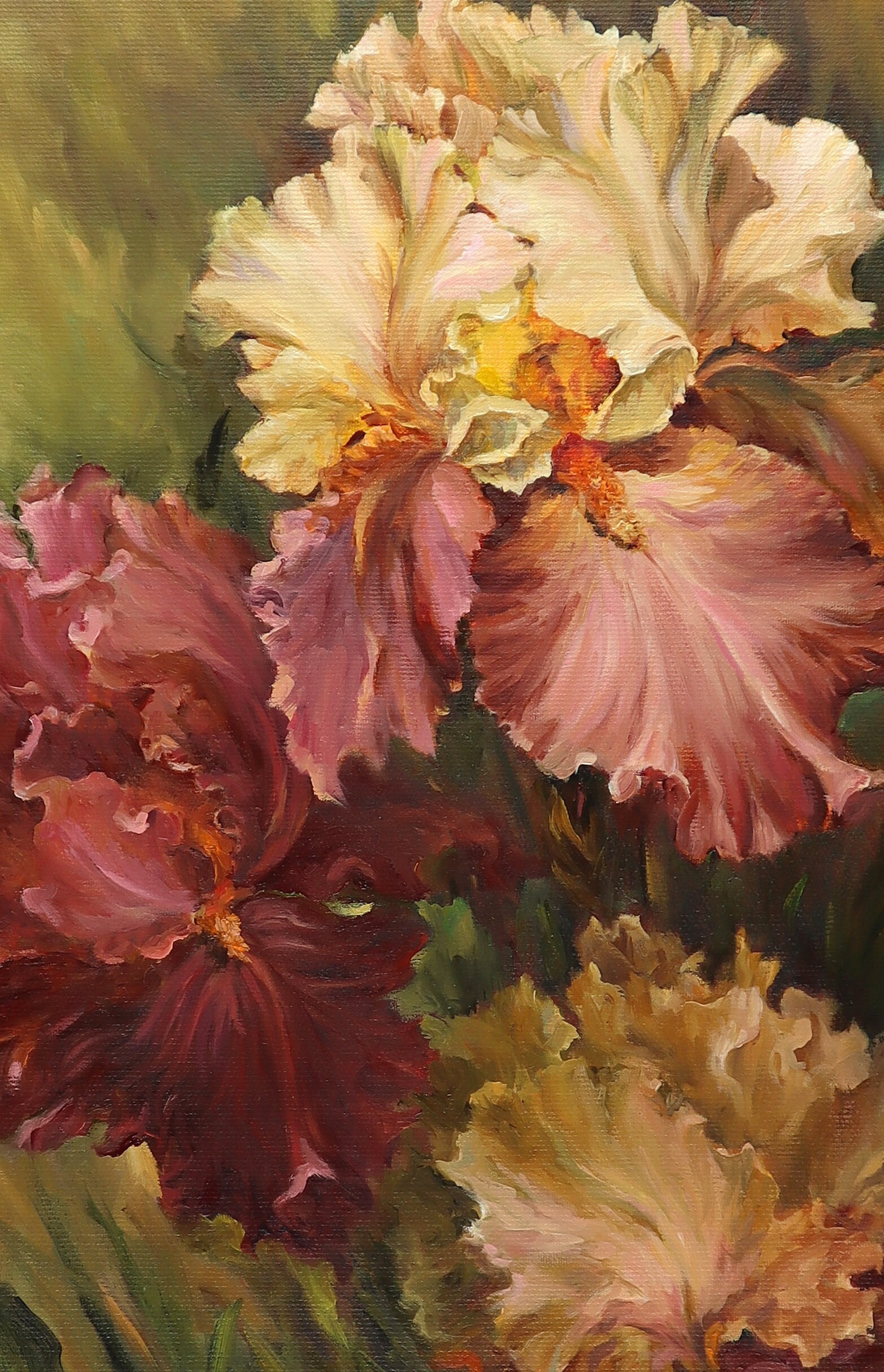 Original Irises Oil Painting on Canvas: Floral Still Life Art - Etsy