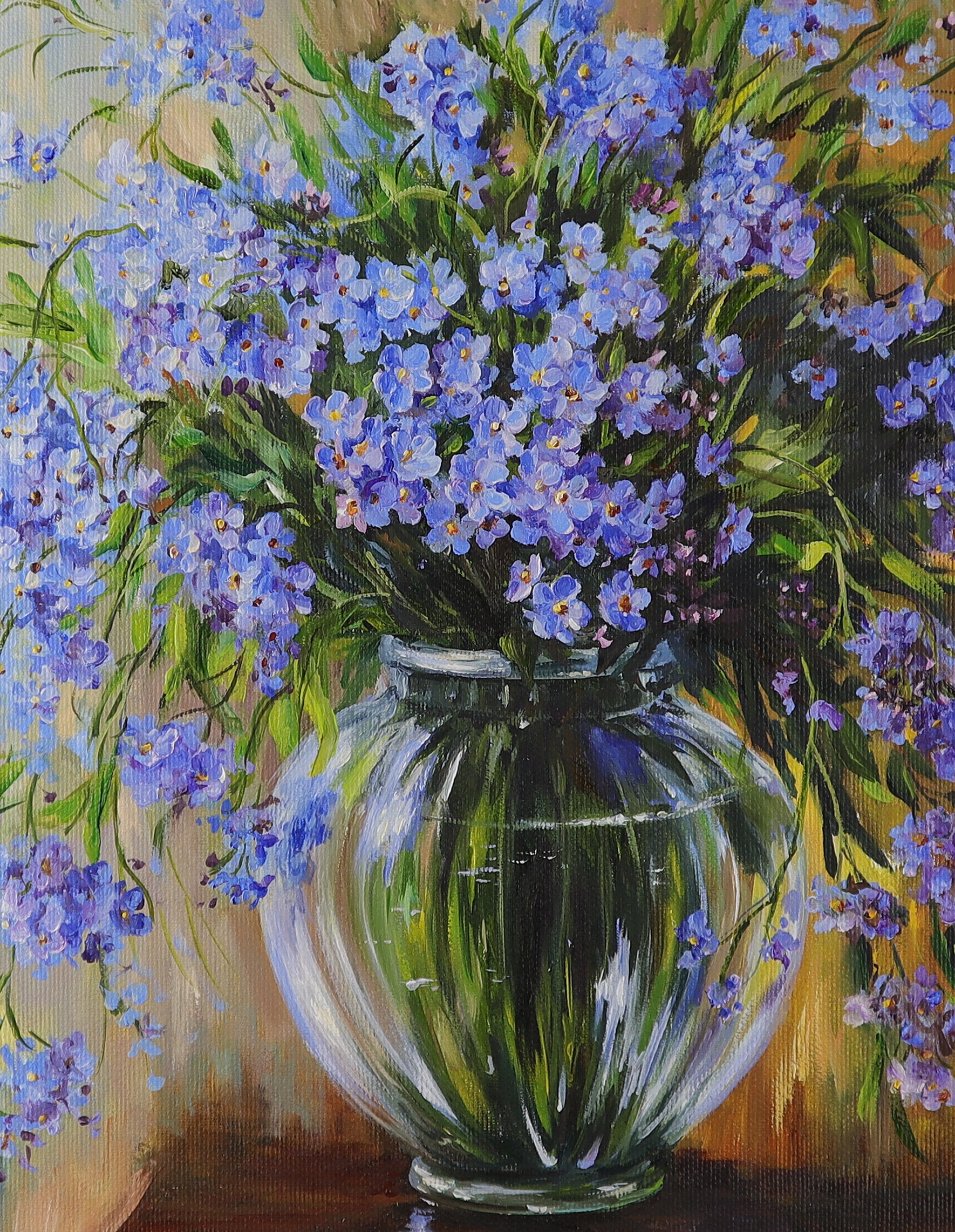 Flower Oil Painting on Canvas, Flowers in Vase Painting, Wildflowers ...
