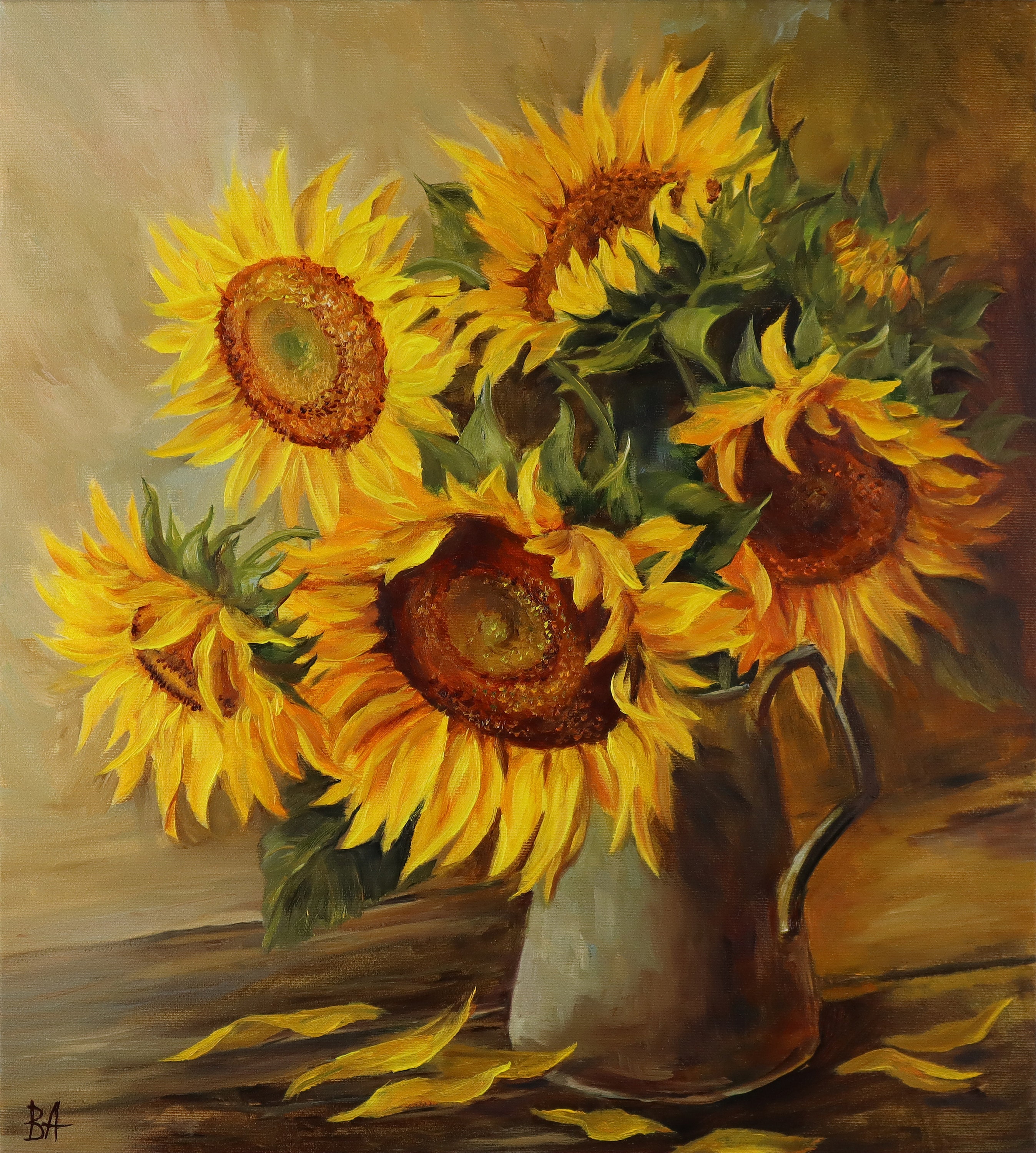 Sunflower Oil Painting Sunflower Decor Yellow Flowers Art - Etsy