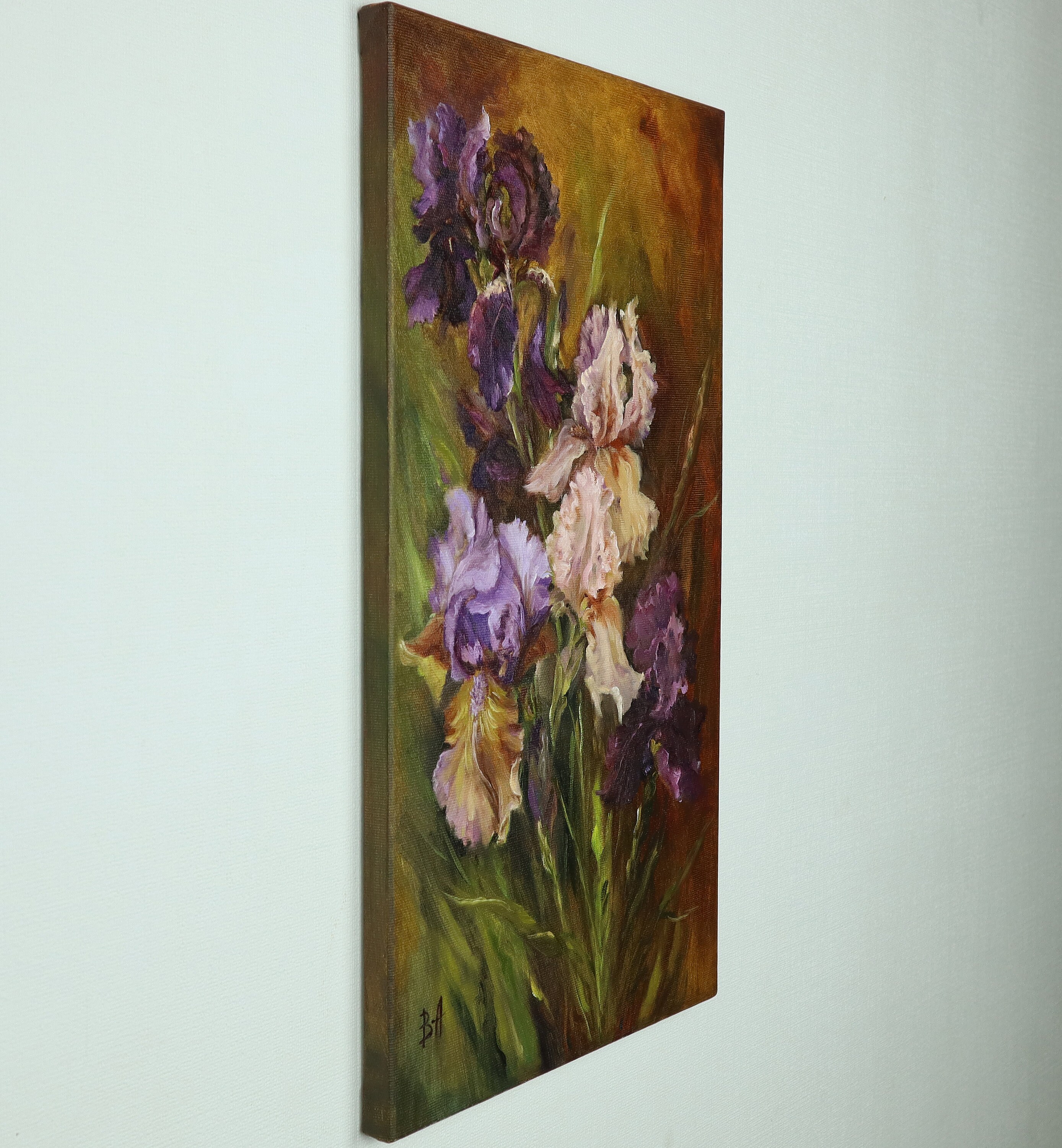 Original Irises Oil Painting on Canvas: Victorian Floral Still Life - Etsy