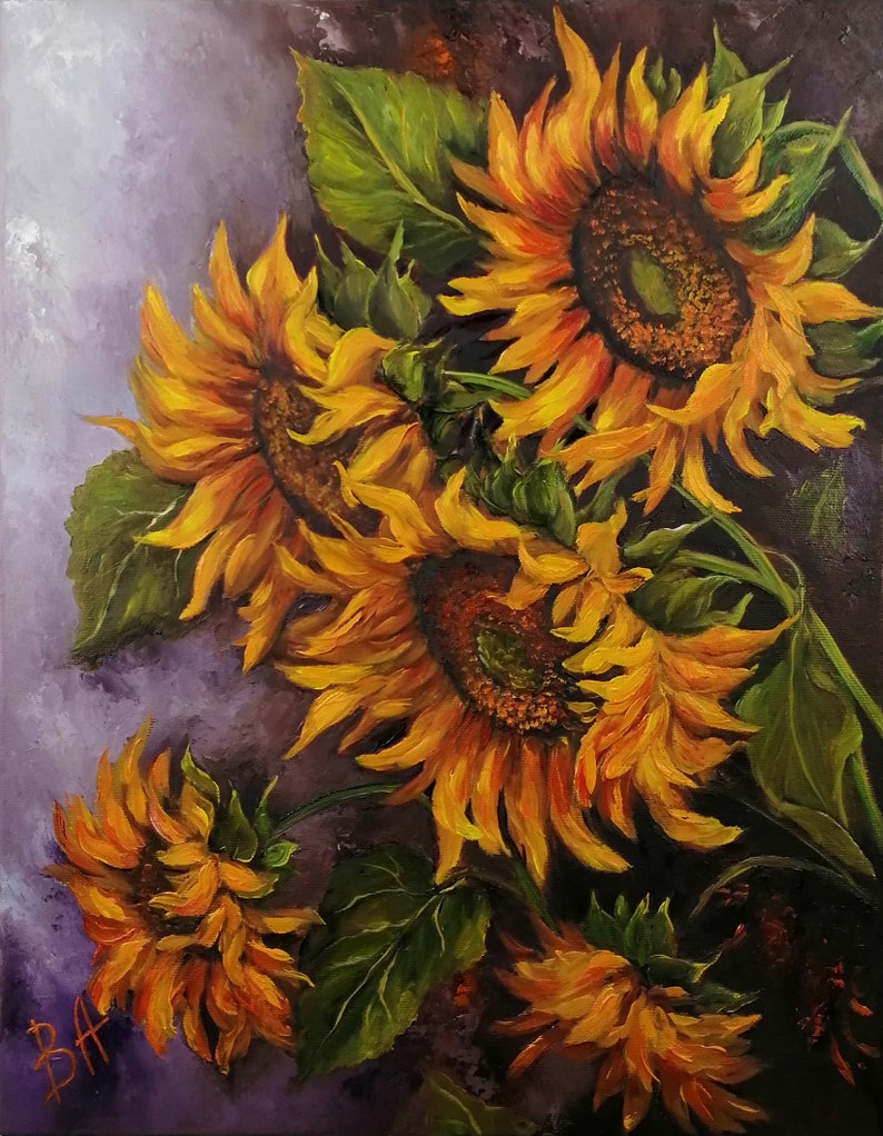 Sunflower painting Flower oil painting on canvas Sunflower